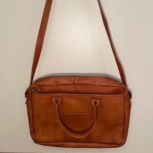 Cognac Soft Leather Briefcase